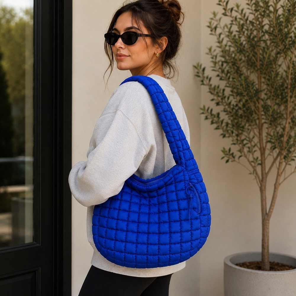 Sol and Selene Revive Quilted Hobo Bag Cobalt Blue 34125SS-COBALT-REVIVE NWT